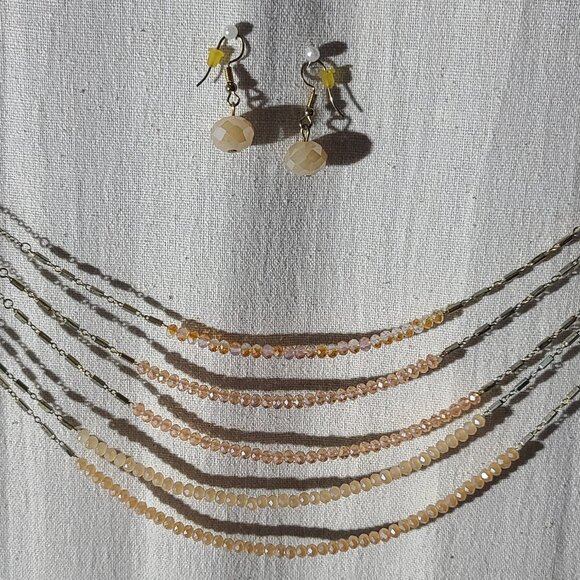 Beaded Necklace and Matching Earrings - Picture 1 of 4